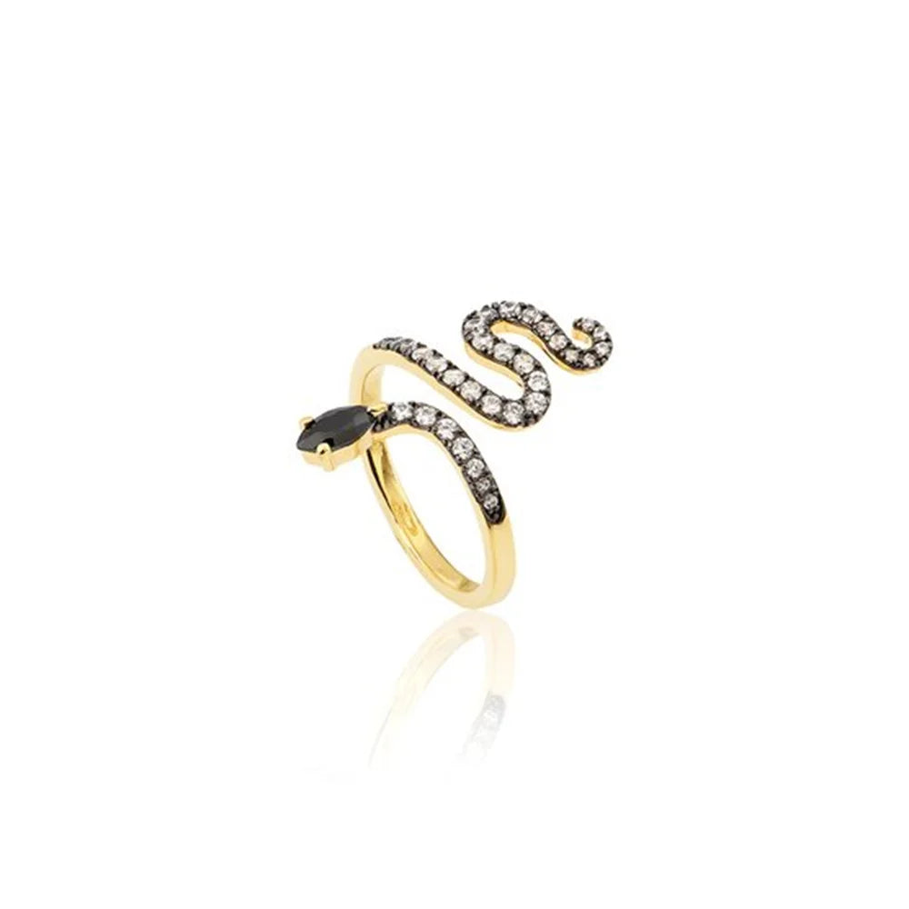 Two Color Snake Plated Resizable Ring