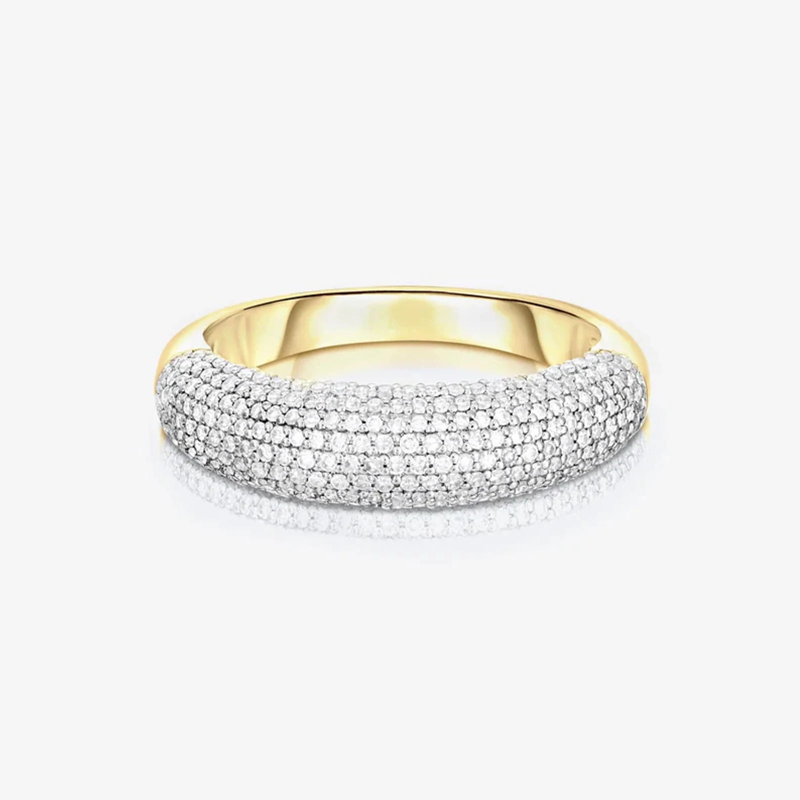 Classic Full Zircon Pave Ring Large Crystal