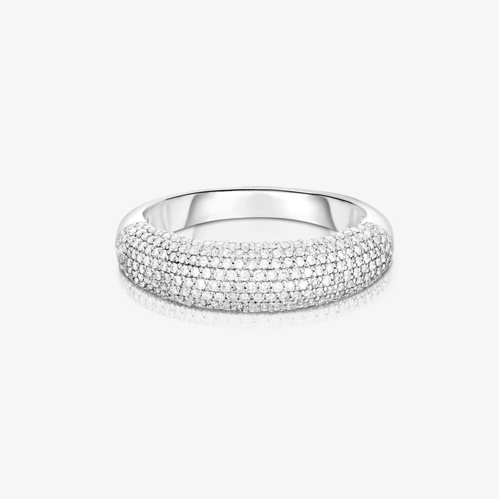 Classic Full Zircon Pave Ring Large Crystal