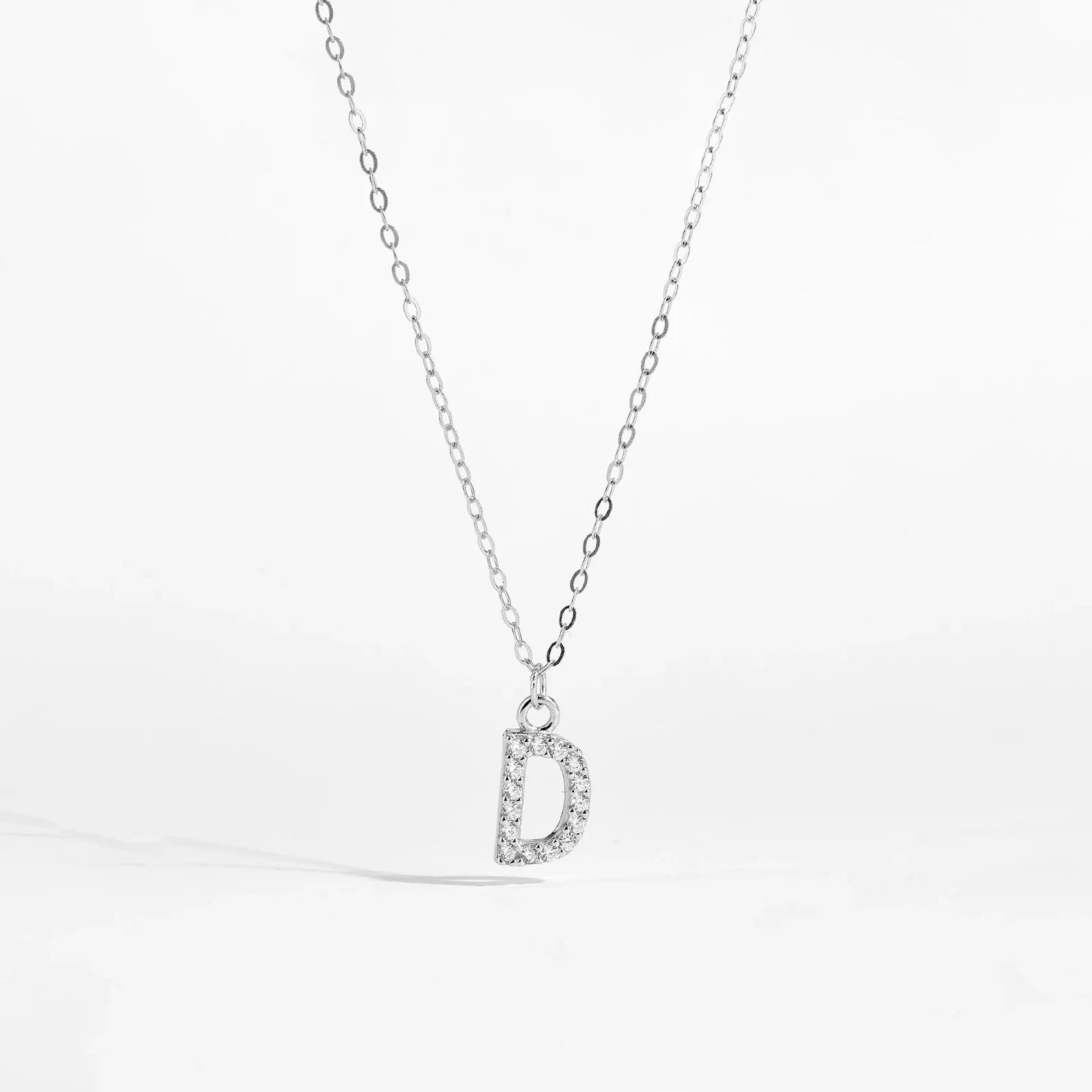 Alphabet Initial Monogram Letter A-Z Zircon CZ Pendant Necklace