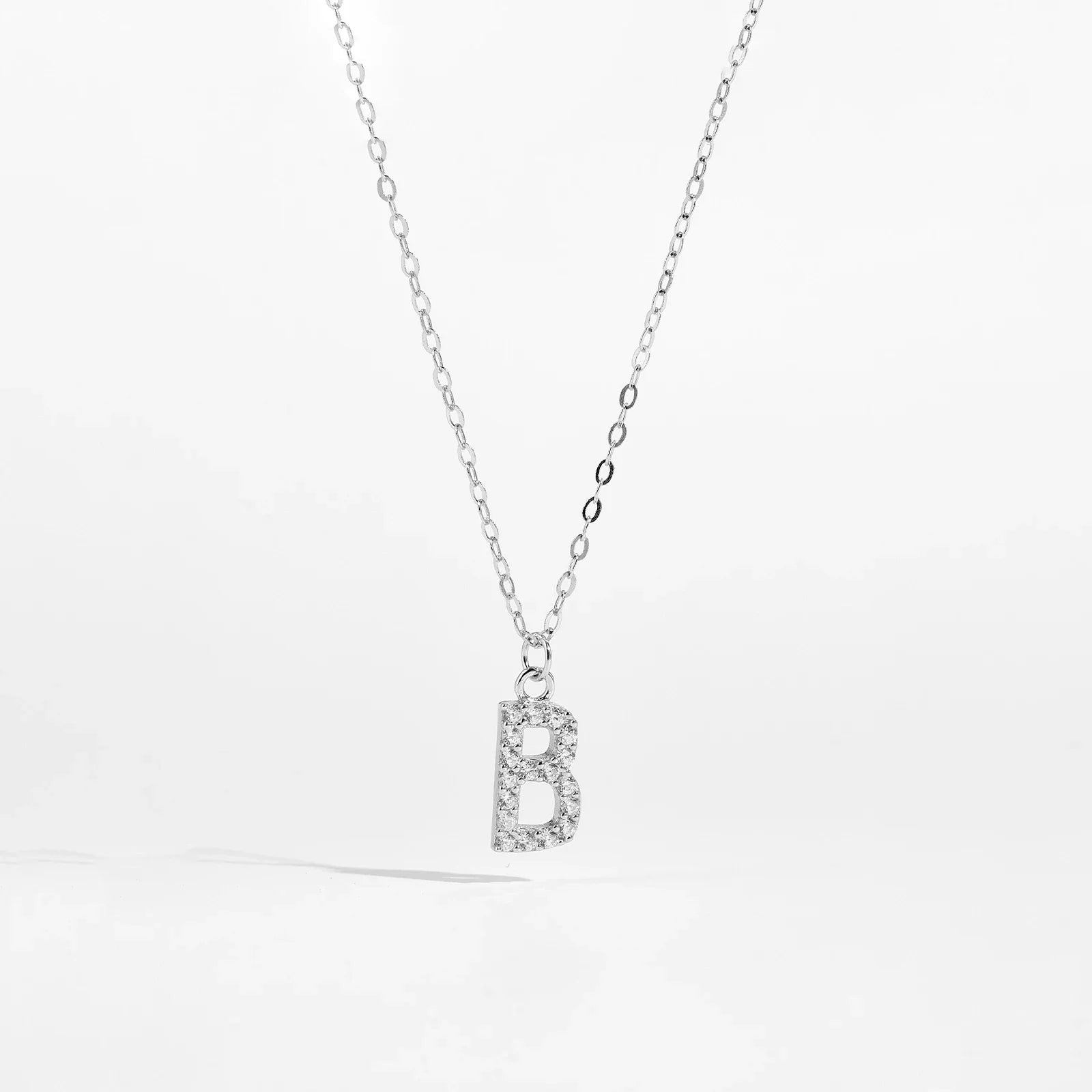 Alphabet Initial Monogram Letter A-Z Zircon CZ Pendant Necklace