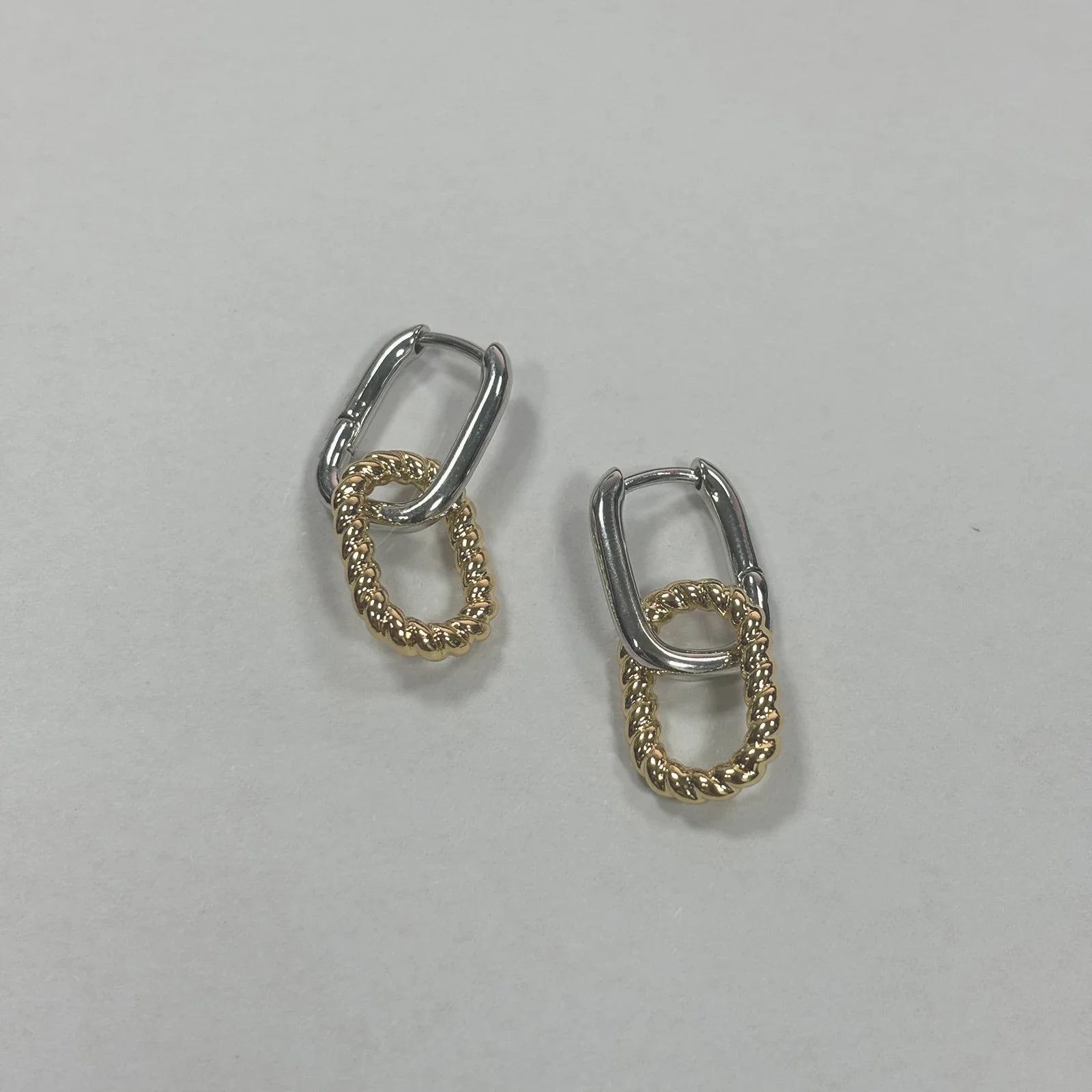 Two Irregular Circle Piercing Hoop Loops Earring