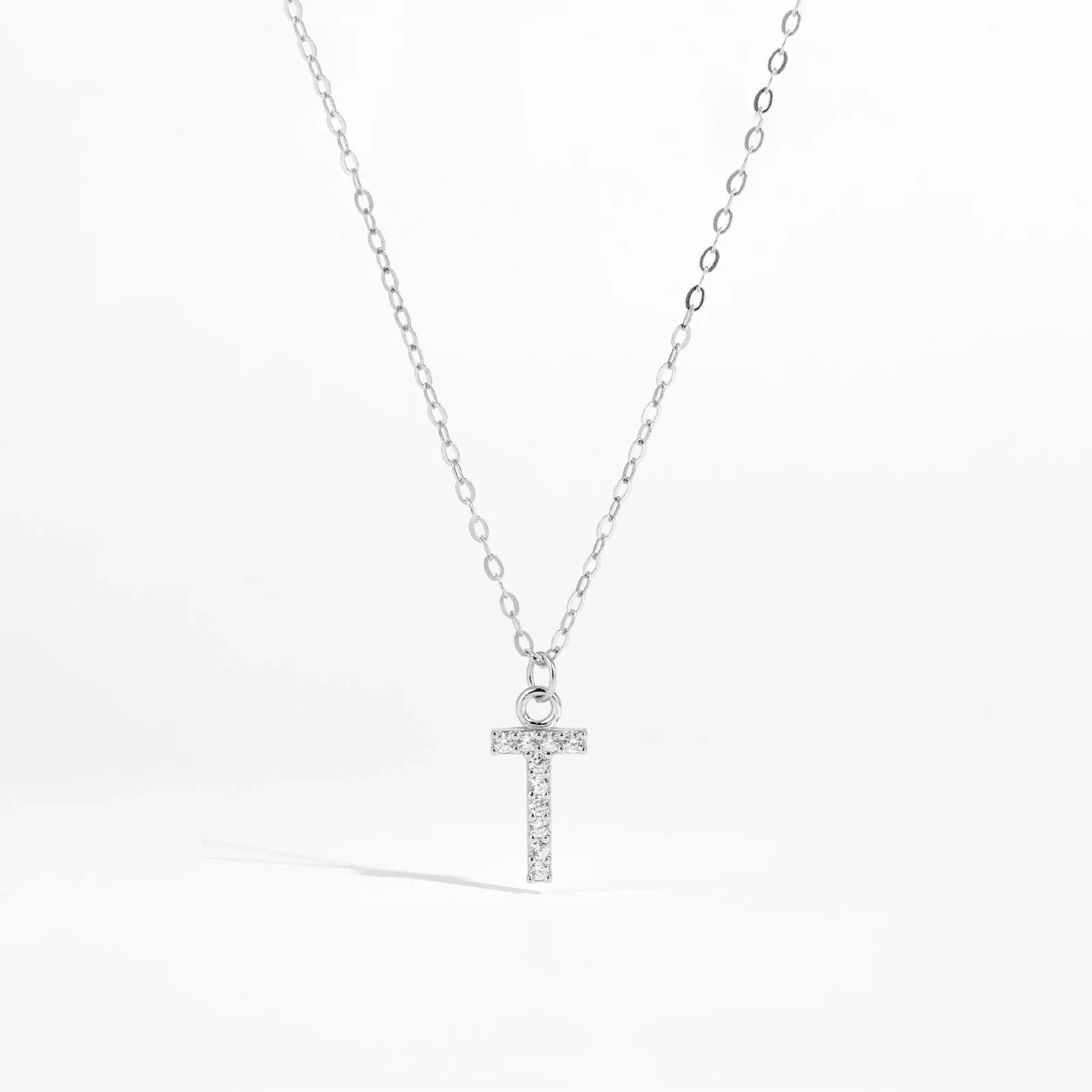 Alphabet Initial Monogram Letter A-Z Zircon CZ Pendant Necklace