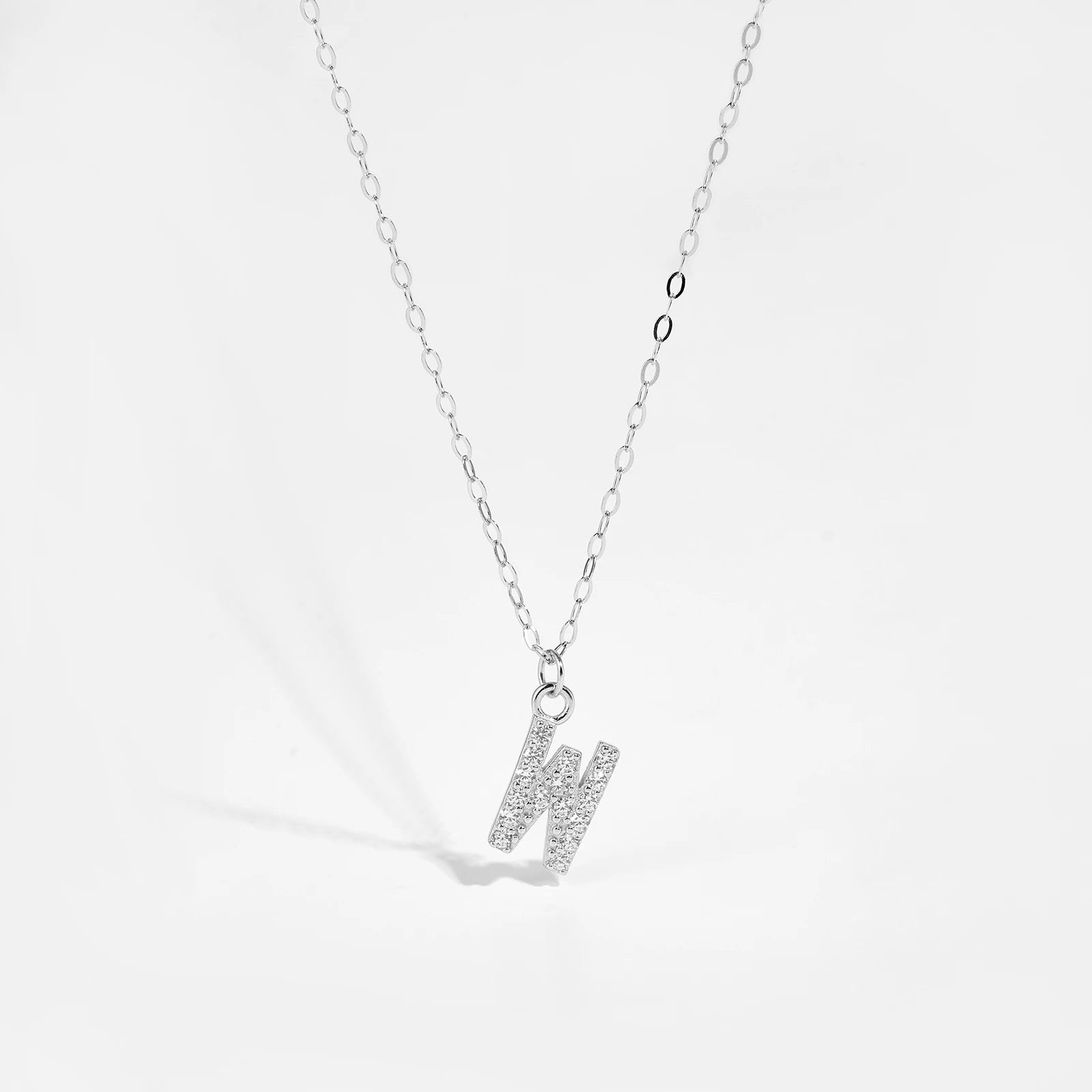 Alphabet Initial Monogram Letter A-Z Zircon CZ Pendant Necklace