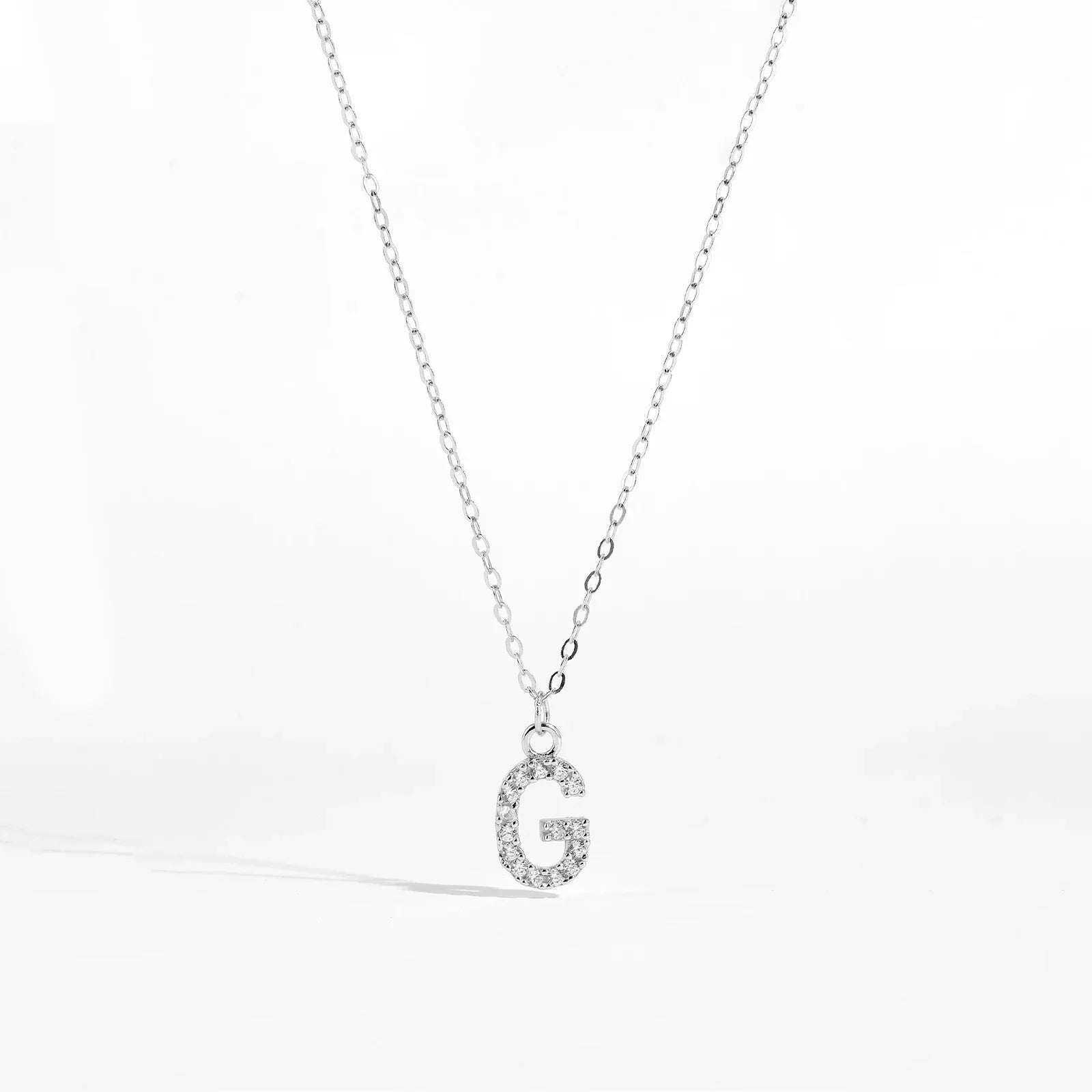 Alphabet Initial Monogram Letter A-Z Zircon CZ Pendant Necklace