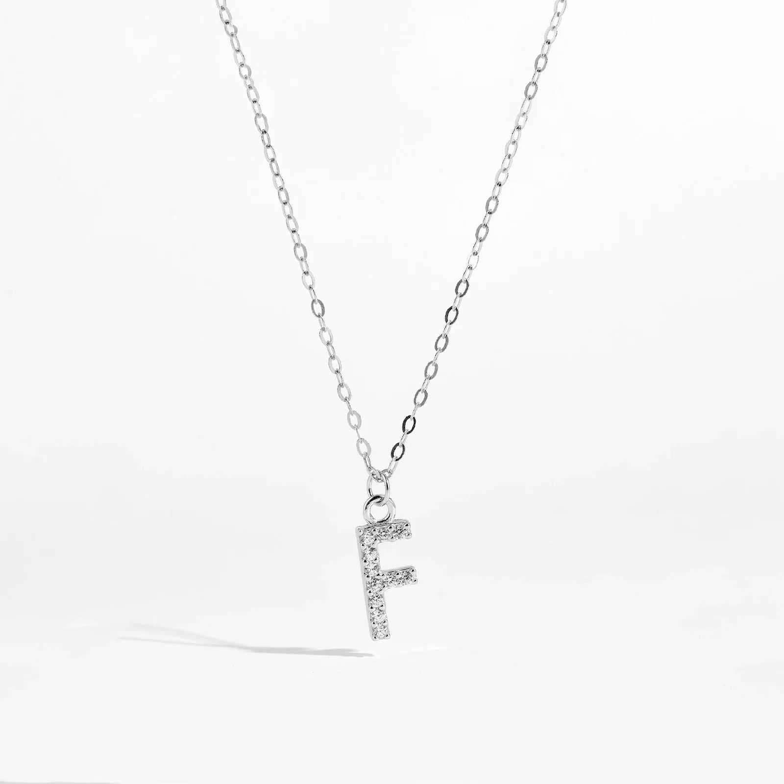 Alphabet Initial Monogram Letter A-Z Zircon CZ Pendant Necklace