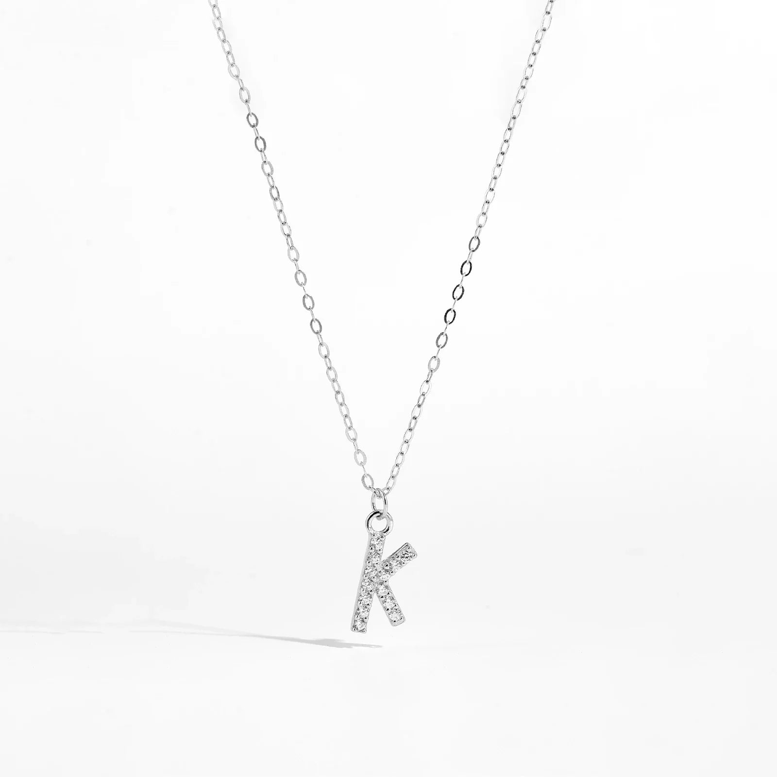 Alphabet Initial Monogram Letter A-Z Zircon CZ Pendant Necklace