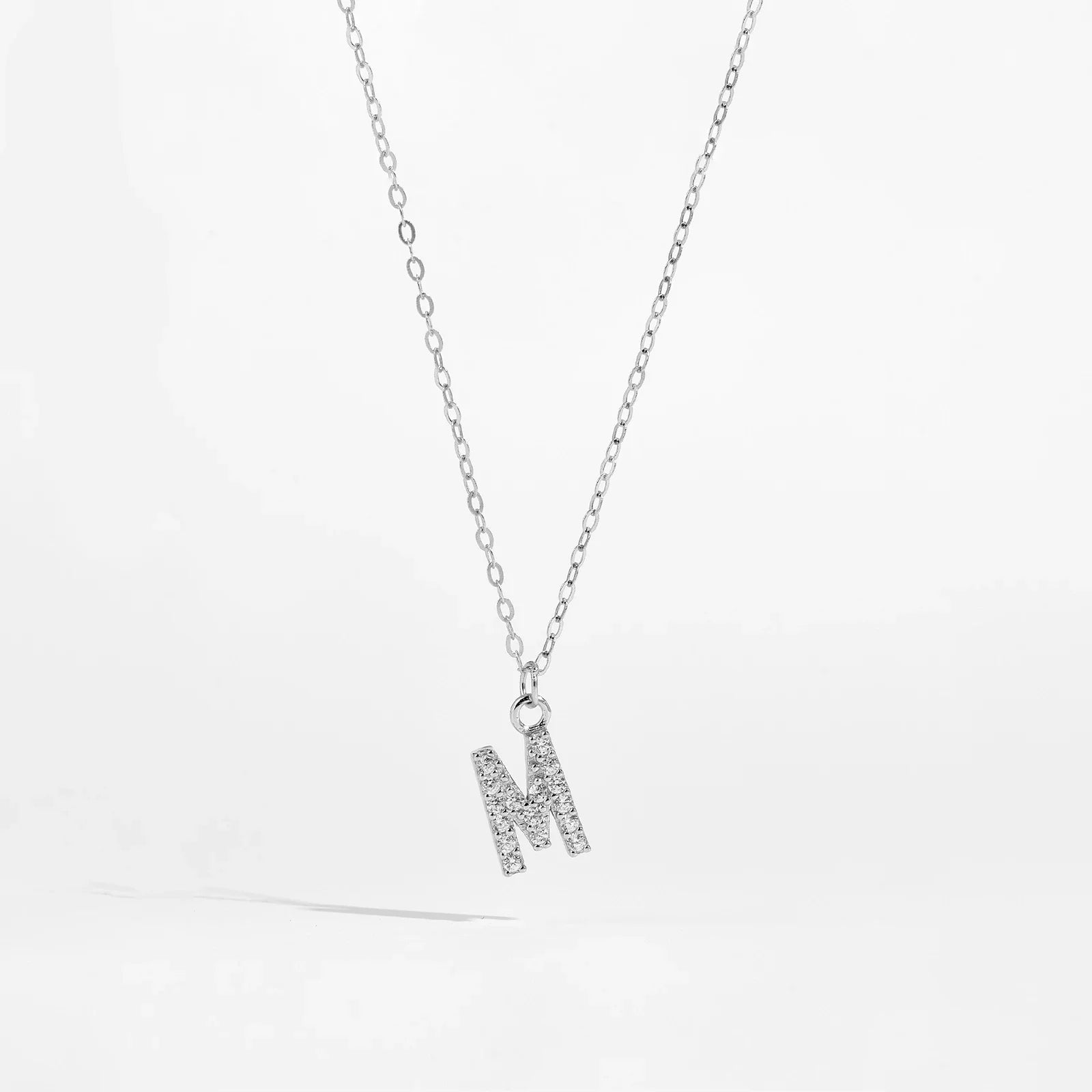 Alphabet Initial Monogram Letter A-Z Zircon CZ Pendant Necklace