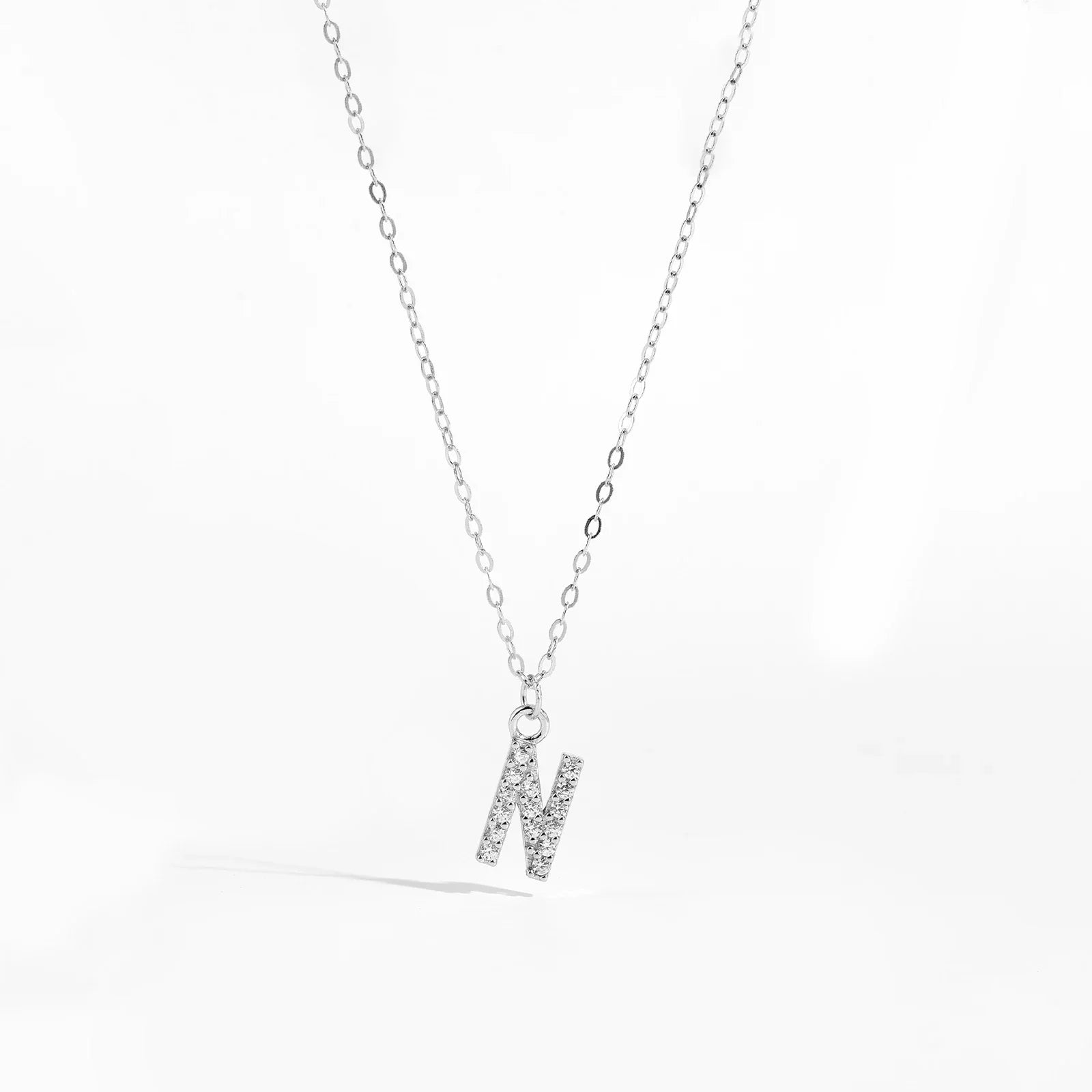 Alphabet Initial Monogram Letter A-Z Zircon CZ Pendant Necklace