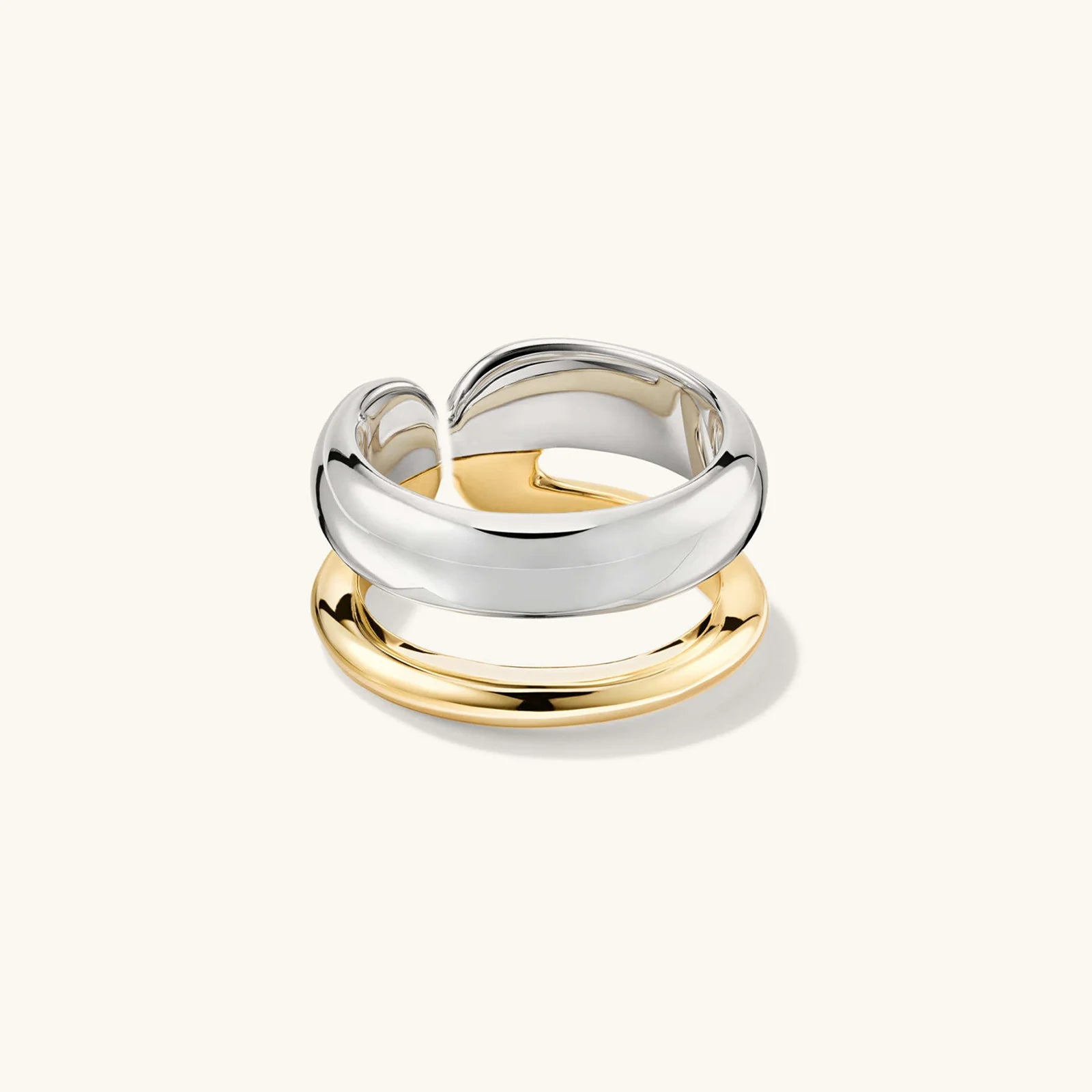 Round Thick Open Resizable Double Color Plating Ring