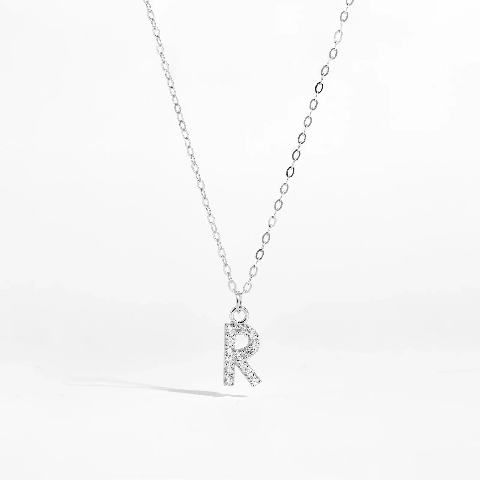 Alphabet Initial Monogram Letter A-Z Zircon CZ Pendant Necklace