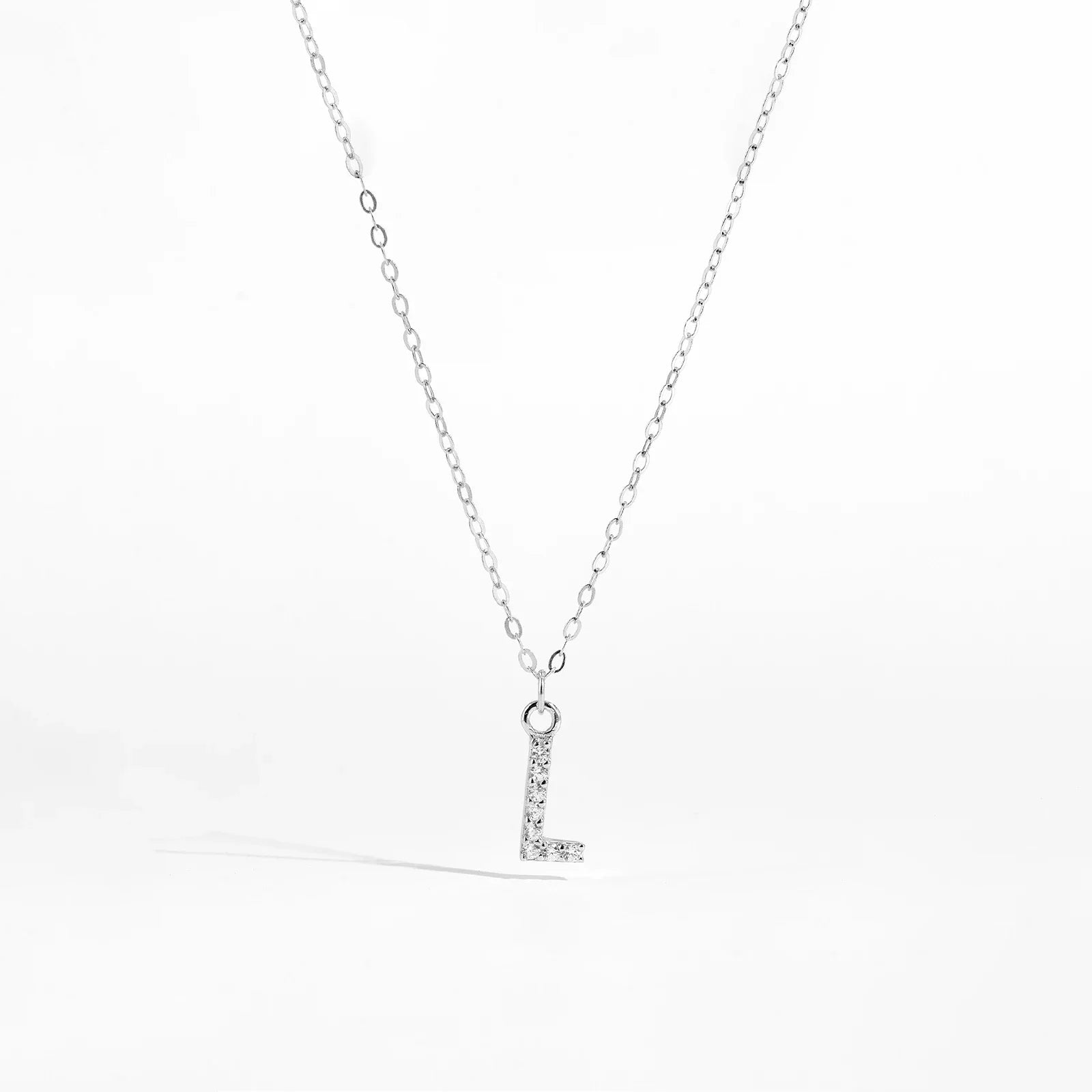 Alphabet Initial Monogram Letter A-Z Zircon CZ Pendant Necklace