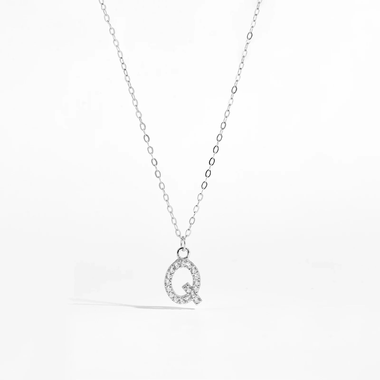 Alphabet Initial Monogram Letter A-Z Zircon CZ Pendant Necklace