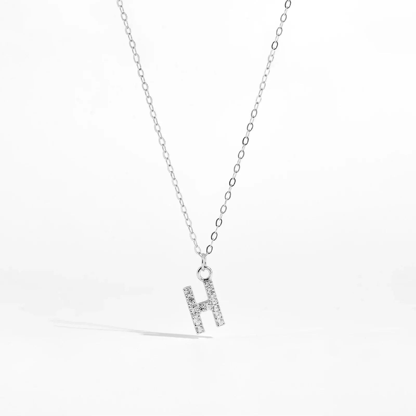 Alphabet Initial Monogram Letter A-Z Zircon CZ Pendant Necklace