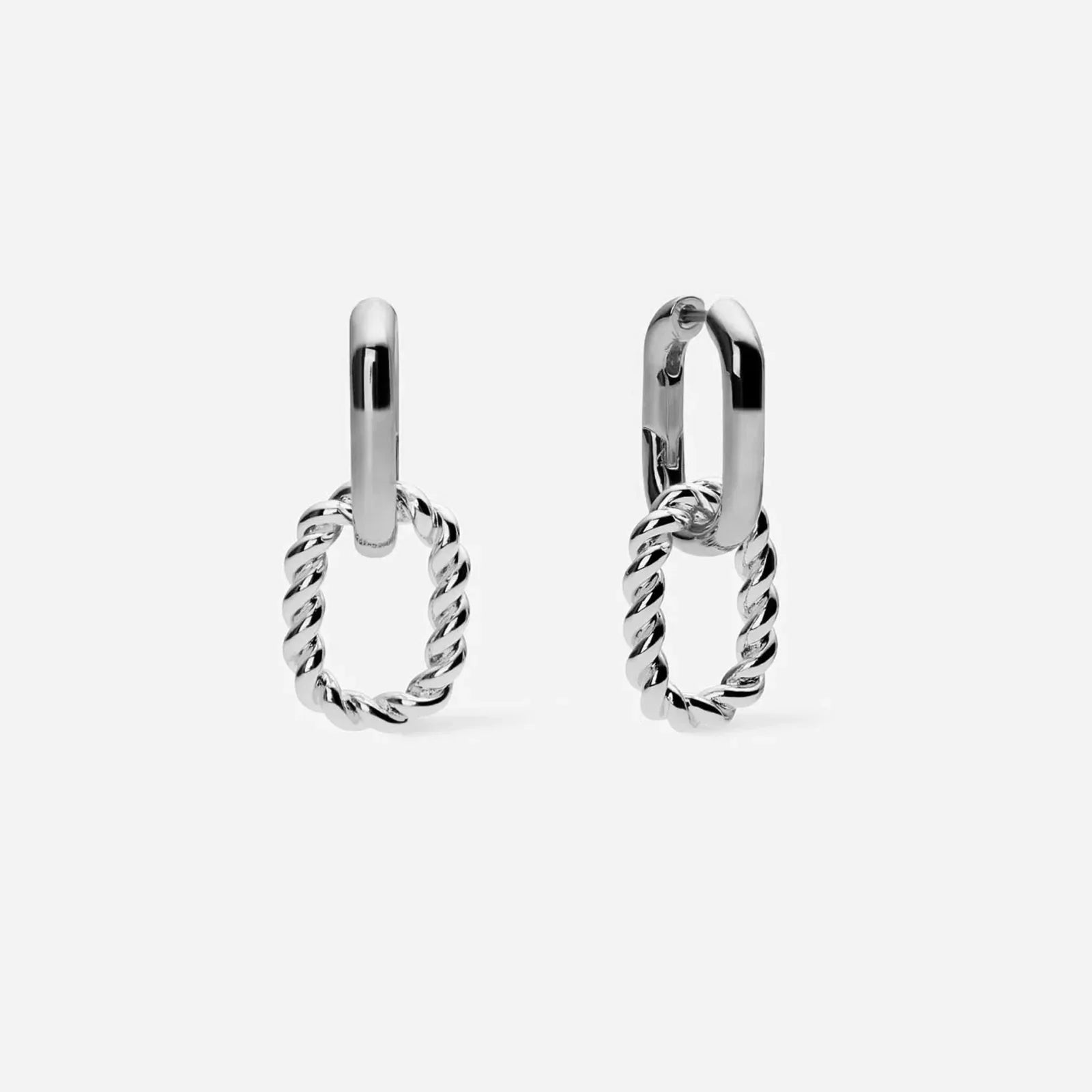 Two Irregular Circle Piercing Hoop Loops Earring