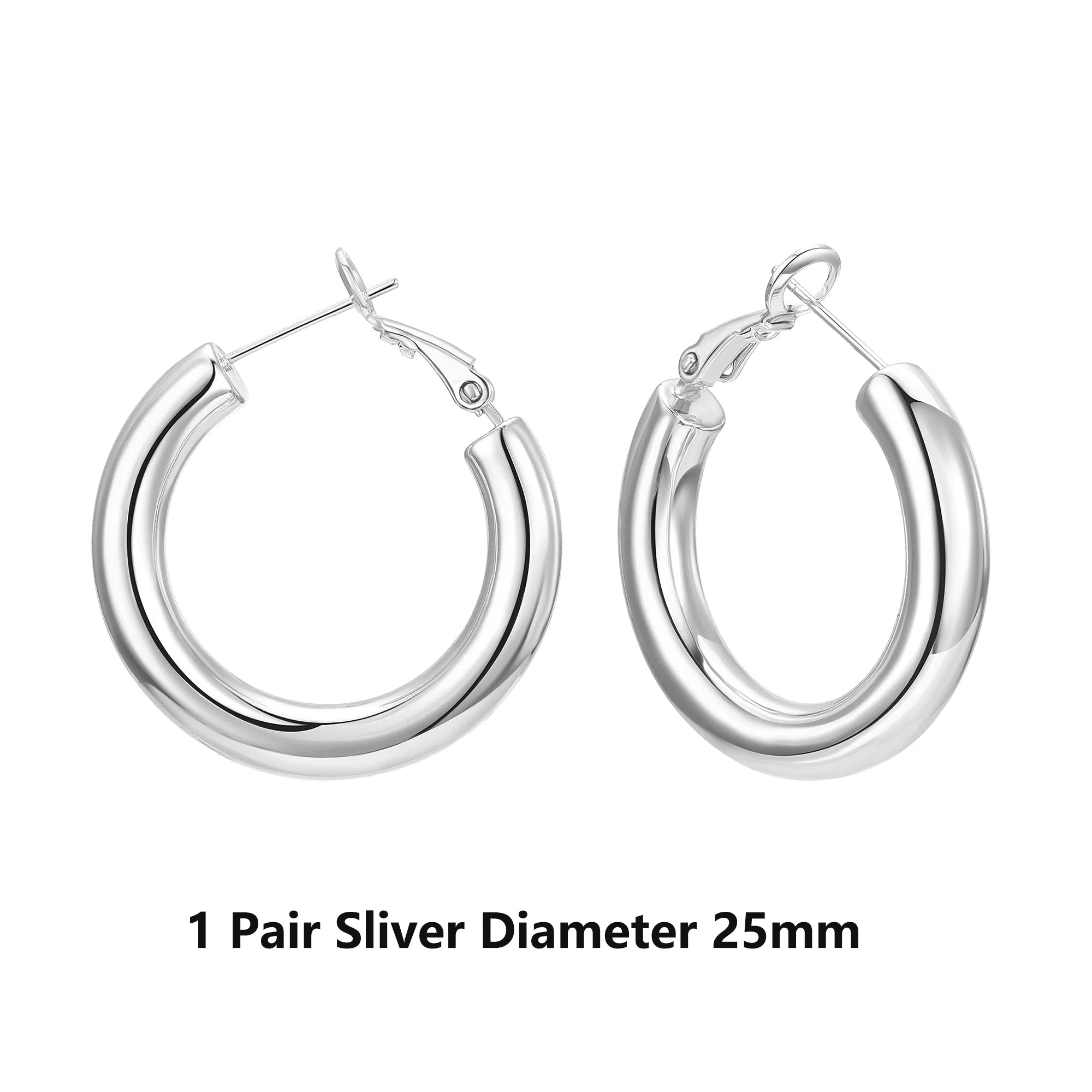 Chunky Hoop Earrings Needle