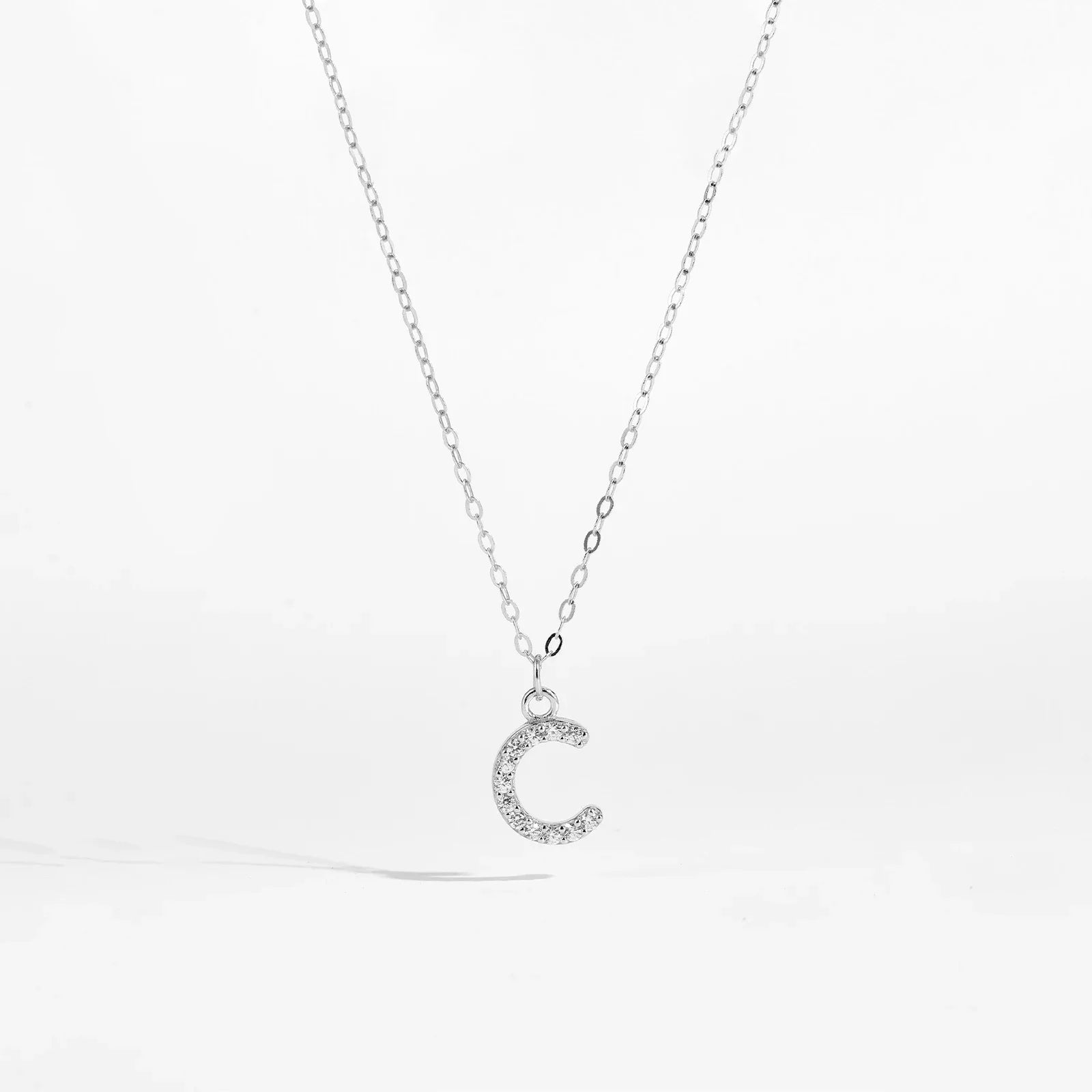 Alphabet Initial Monogram Letter A-Z Zircon CZ Pendant Necklace