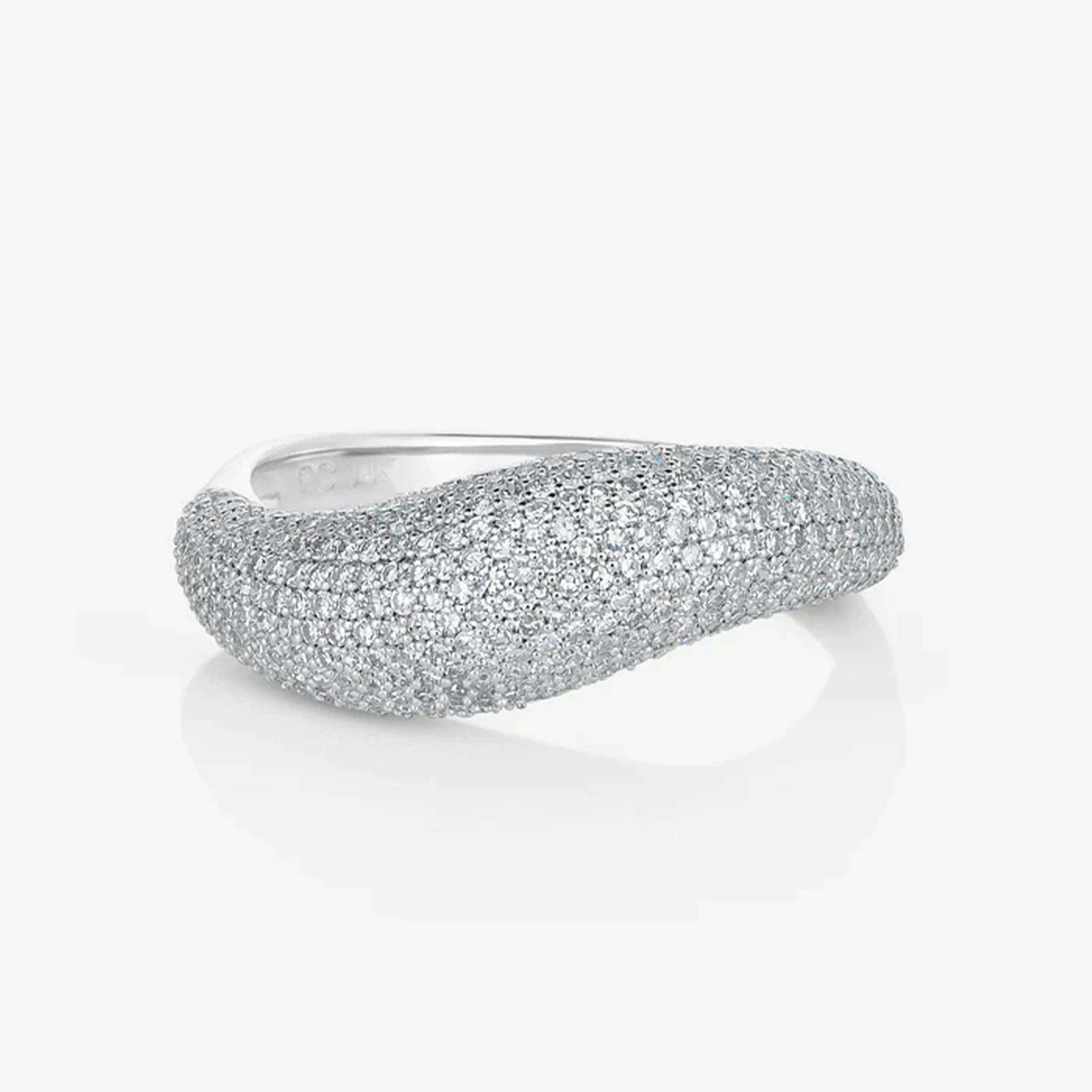 Geometric Luxury Full Zircon Pave Ring