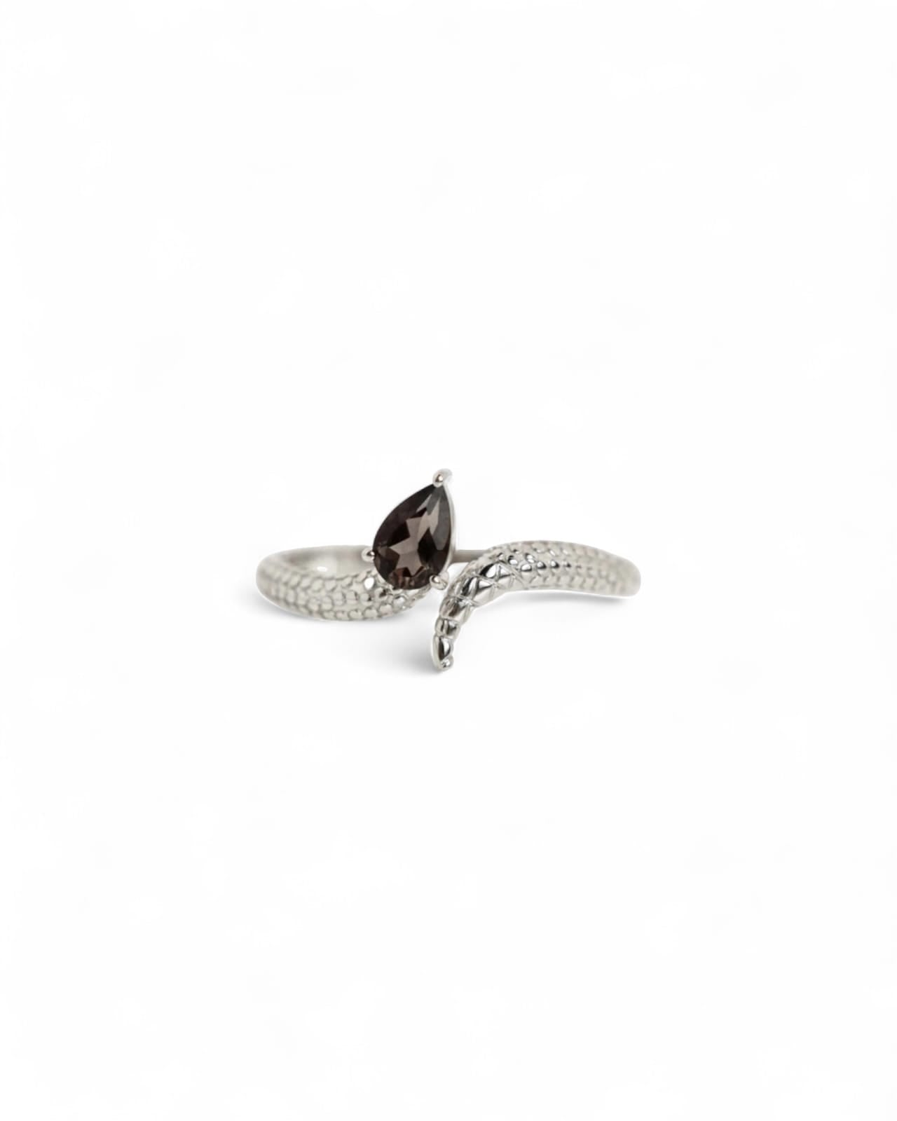 Brown CZ Pear Resizable Crystal Ring