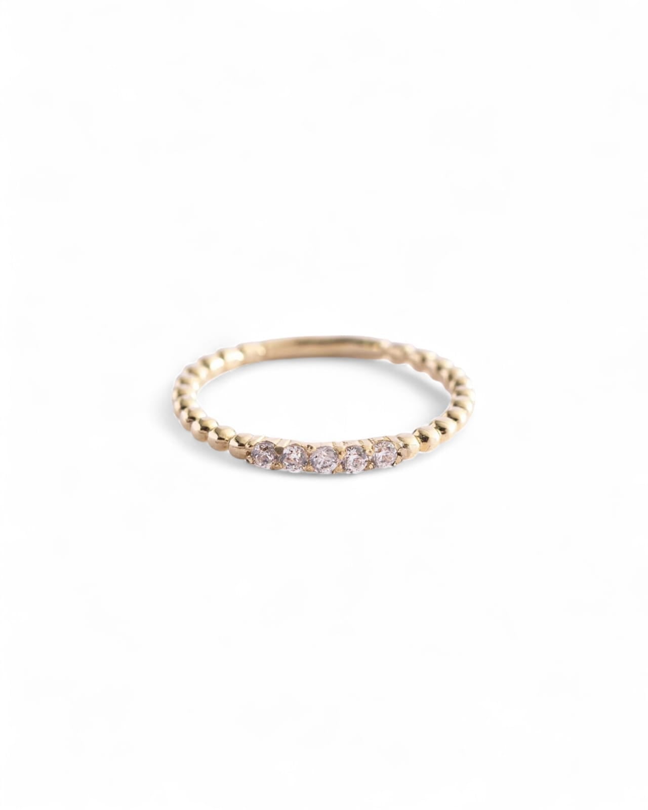 Gold Ring Heart With Cubic Zirconia - Variable