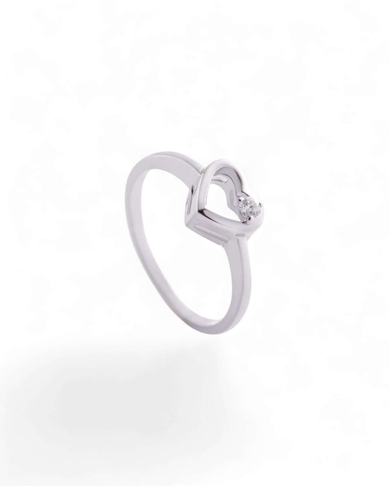 Gold Ring Heart With Cubic Zirconia - Variable