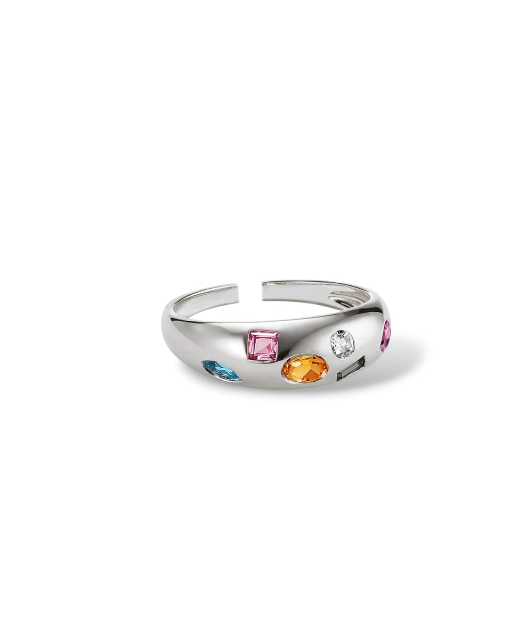 Rainbow Zircon Colorful Resizable Ring